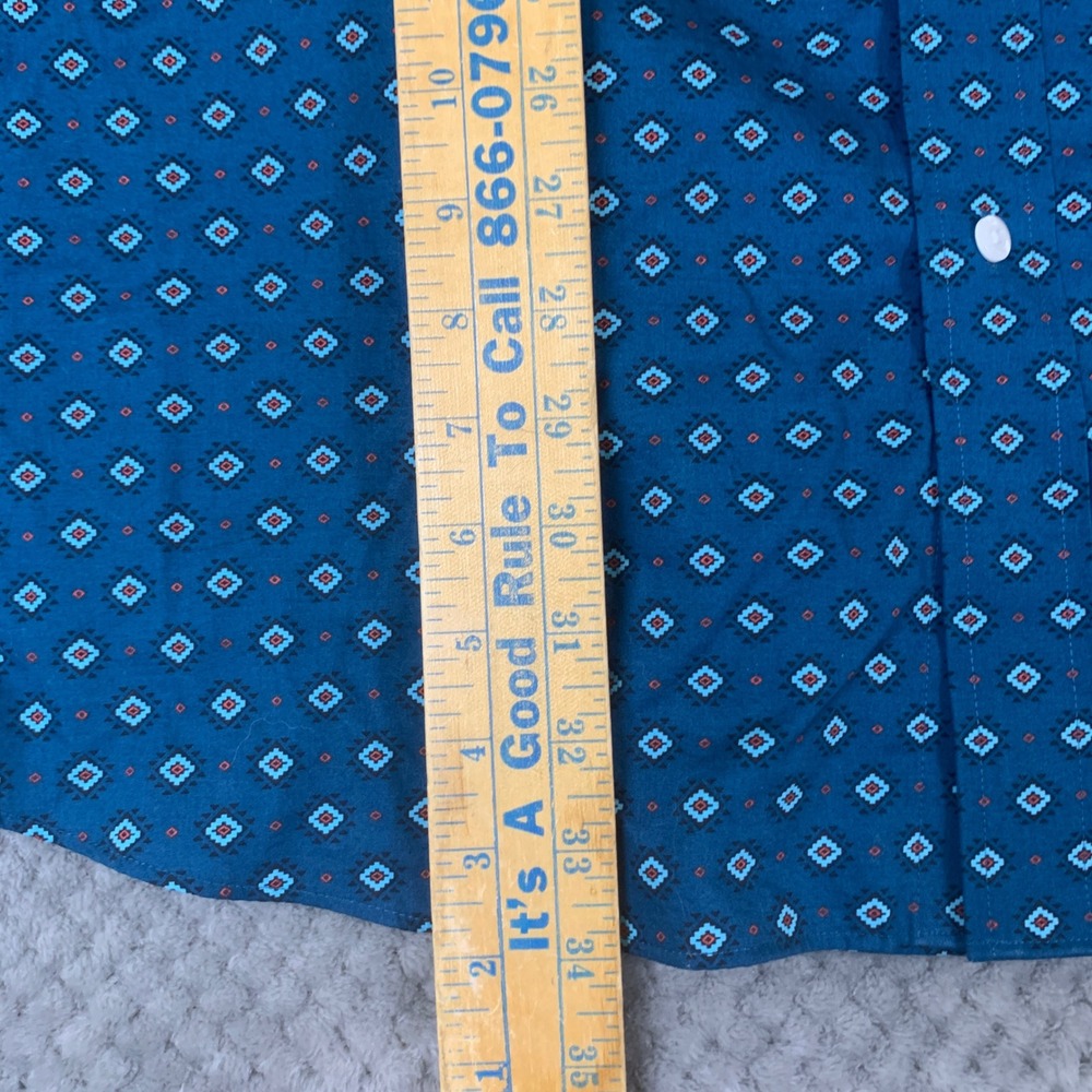 Ariat Vito Shirt Men XLT Teal Geometric Classic Fit Western Long Sleeve 10037985 - Picture 6 of 10